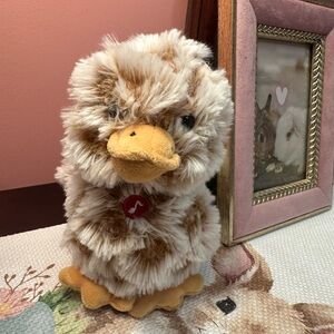 Quacking Fluffy Brown and Cream Duck Plush Toy